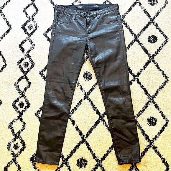 AG Adriano Goldschmied The Legging Ankle Super Skinny Ankle in Coated Black 29R - Picture 5 of 12